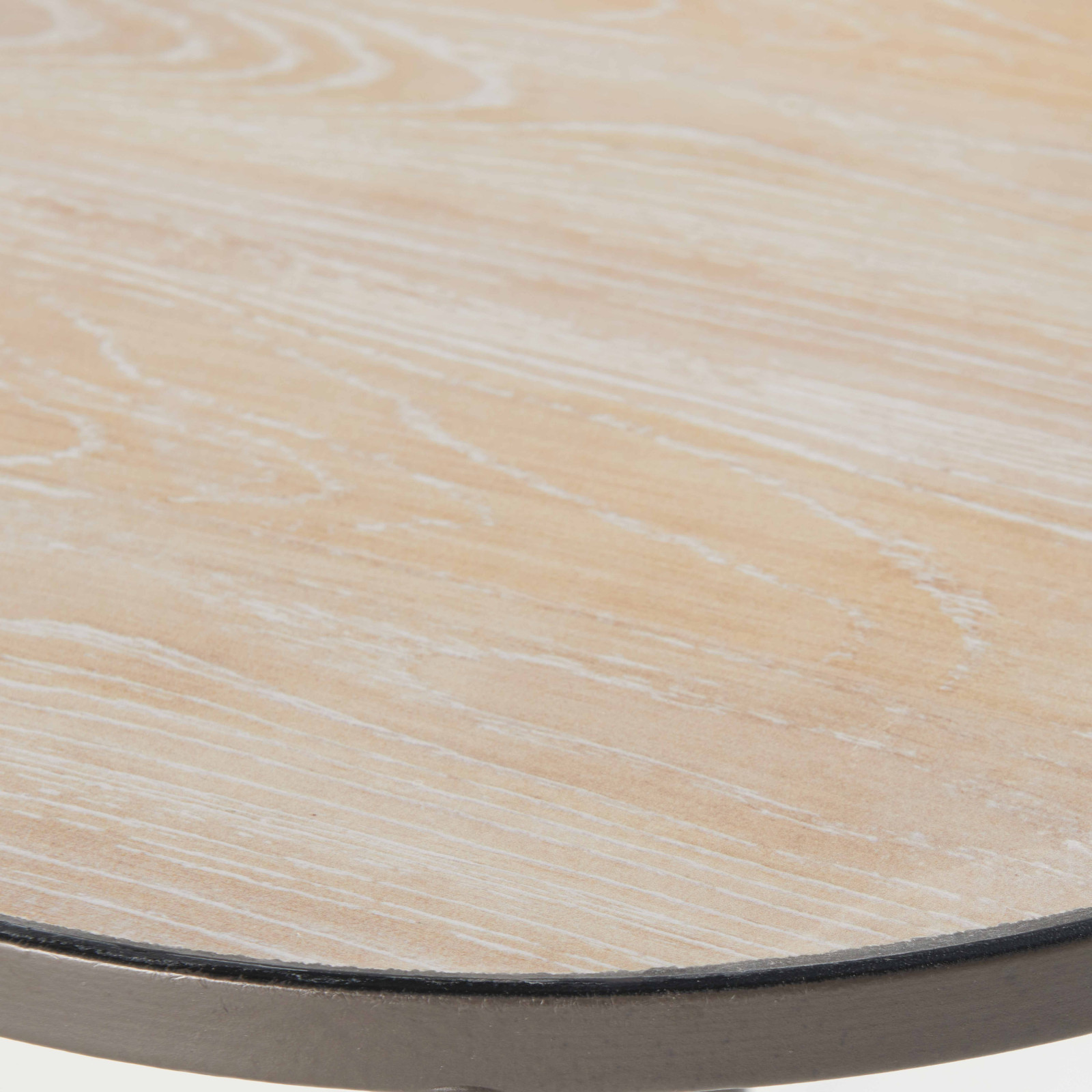 Table basse ronde avec plateau imitation bois Table basse ronde avec plateau imitation bois