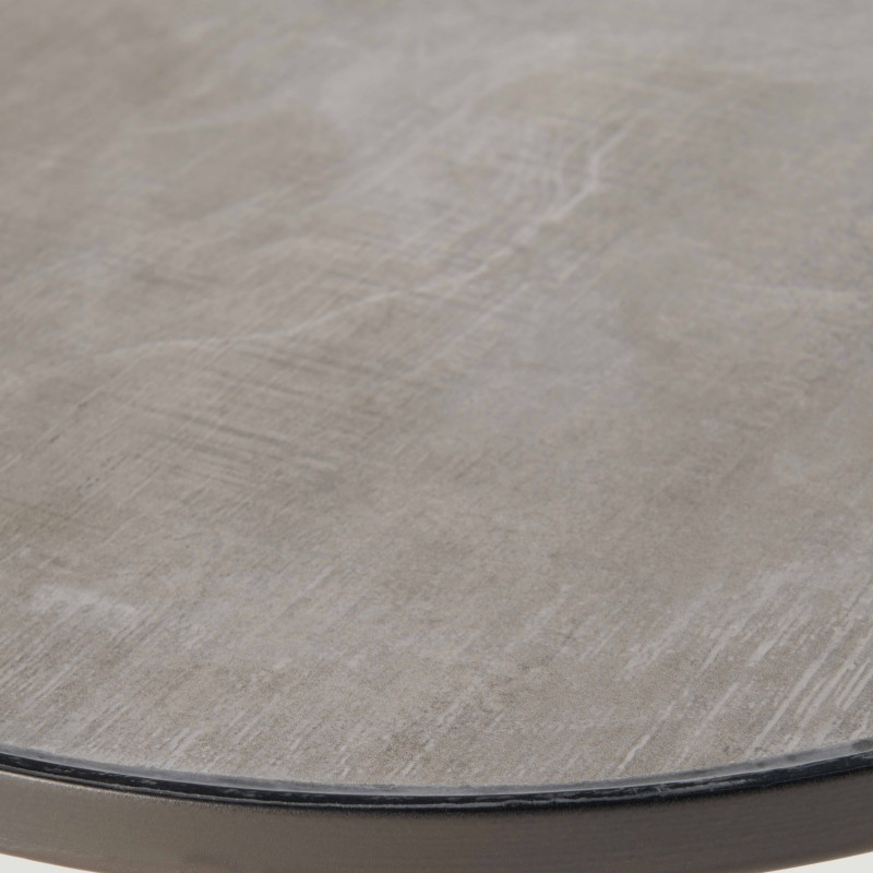 Table basse ronde avec plateau effet béton
