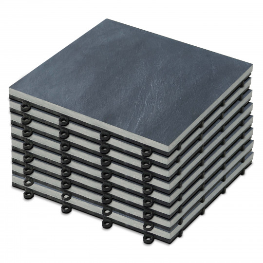 Lot dalles de terrasse clipsables en pierre naturelle