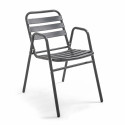 Chaise de jardin avec accoudoirs en aluminium empilable