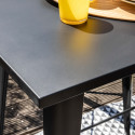 Table haute de jardin en métal noir mat (120 x 101 cm)
