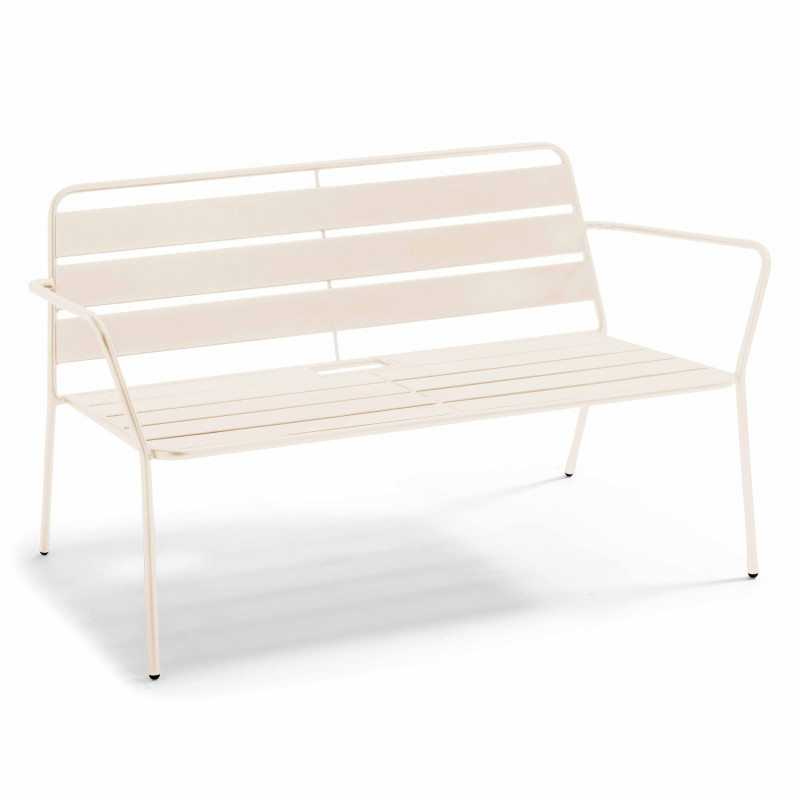 Salon de jardin 4 places en métal, avec 2 fauteuils et 1 banc (2/6)