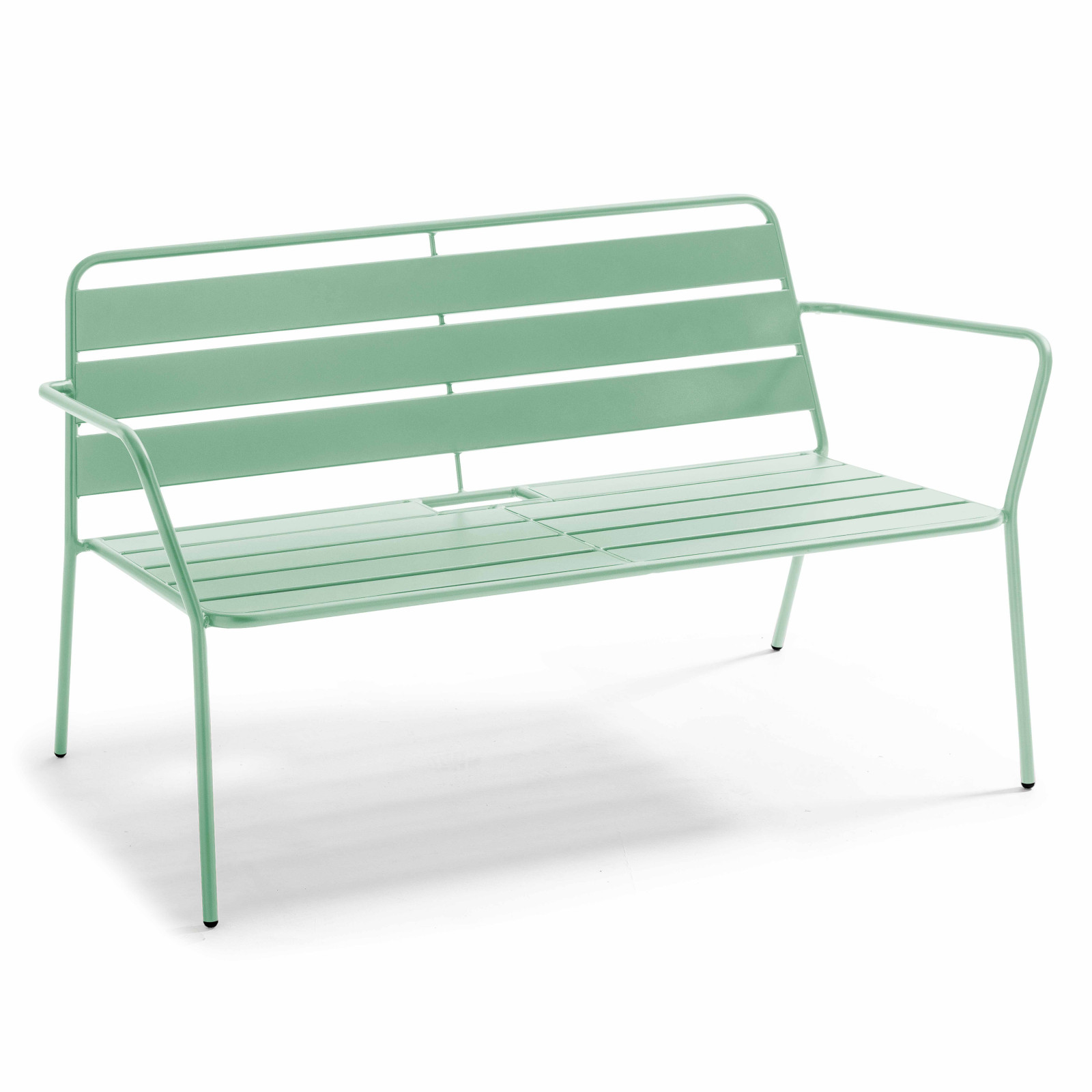 Salon de jardin 4 places en métal, avec 2 fauteuils et 1 banc