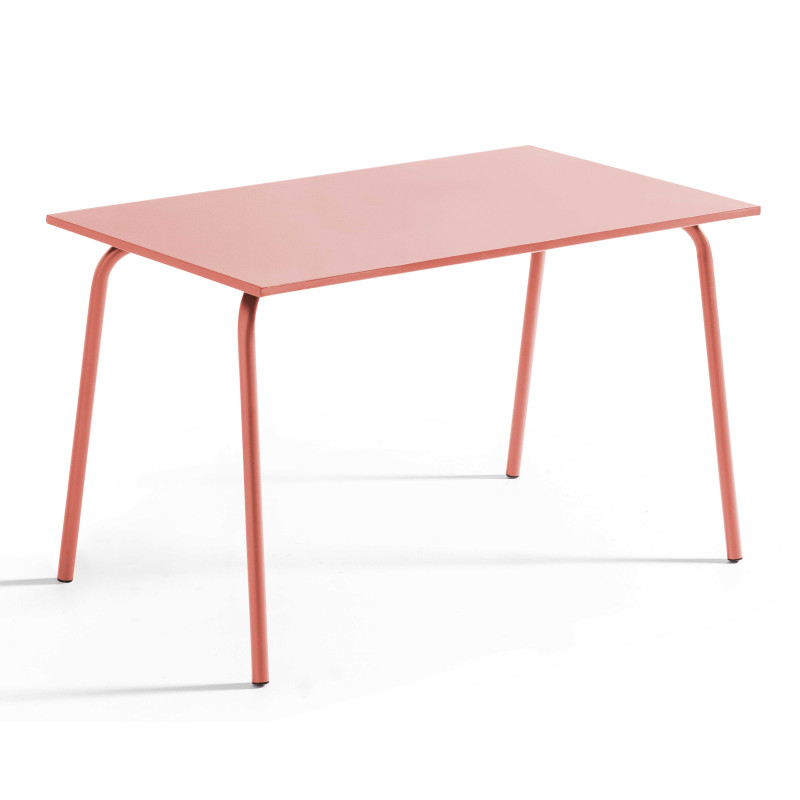 Table de jardin rectangulaire 120 x 70 cm et 4 chaises en métal (2/7)