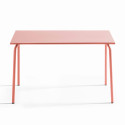 Table de jardin rectangulaire 120 x 70 cm et 4 chaises en métal