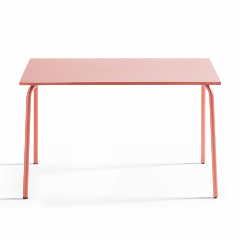Table de jardin rectangulaire 120 x 70 cm et 4 chaises en métal (3/7)
