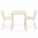 Table de jardin bistrot carrée 70 x 70 cm et 2 chaises en métal
