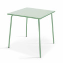 Table de jardin bistrot carrée 70 x 70 cm et 2 chaises en métal