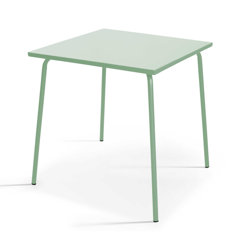 Table de jardin bistrot carrée 70 x 70 cm et 2 chaises en métal