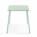 Table de jardin bistrot carrée 70 x 70 cm et 2 chaises en métal