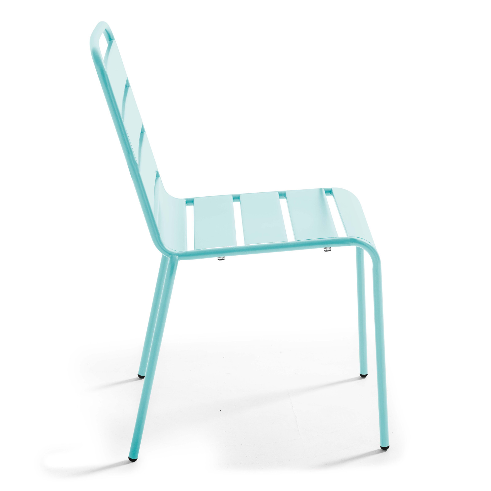 Table de jardin carrée inclinable 70 x 70 cm + 4 chaises en métal