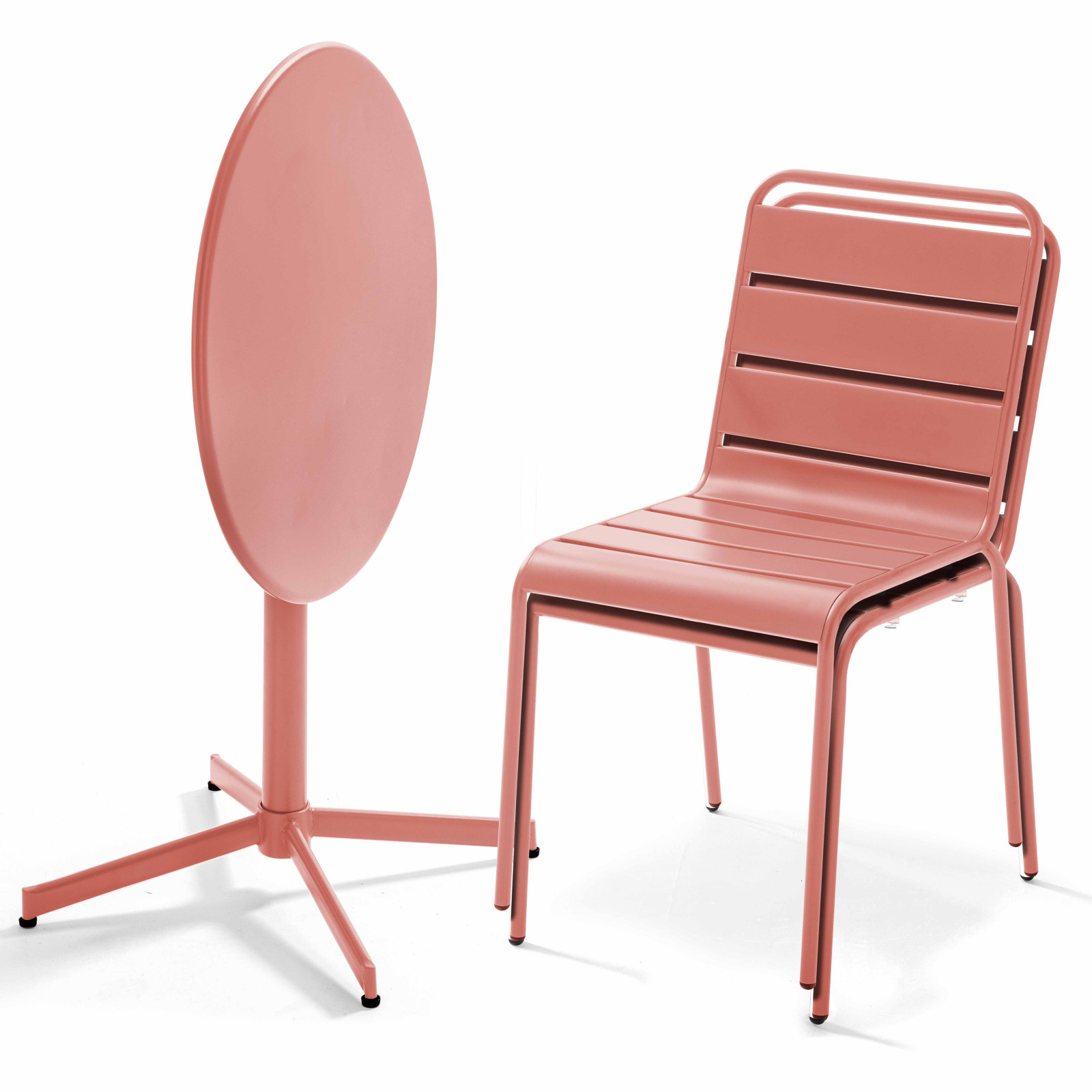 Ensemble table ronde pliable 2/4 personnes + chaises assorties Ensemble table ronde pliable 2/4 personnes + chaises assorties