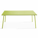 Table de jardin rectangulaire 180 x 90 cm et 6 chaises avec accoudoirs en métal