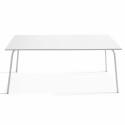 Table de jardin rectangulaire 180 x 90 cm et 6 chaises avec accoudoirs en métal