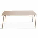 Table de jardin rectangulaire 180 x 90 cm et 6 chaises avec accoudoirs en métal