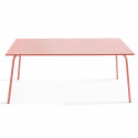 Table de jardin rectangulaire 180 x 90 cm et 6 chaises avec accoudoirs en métal