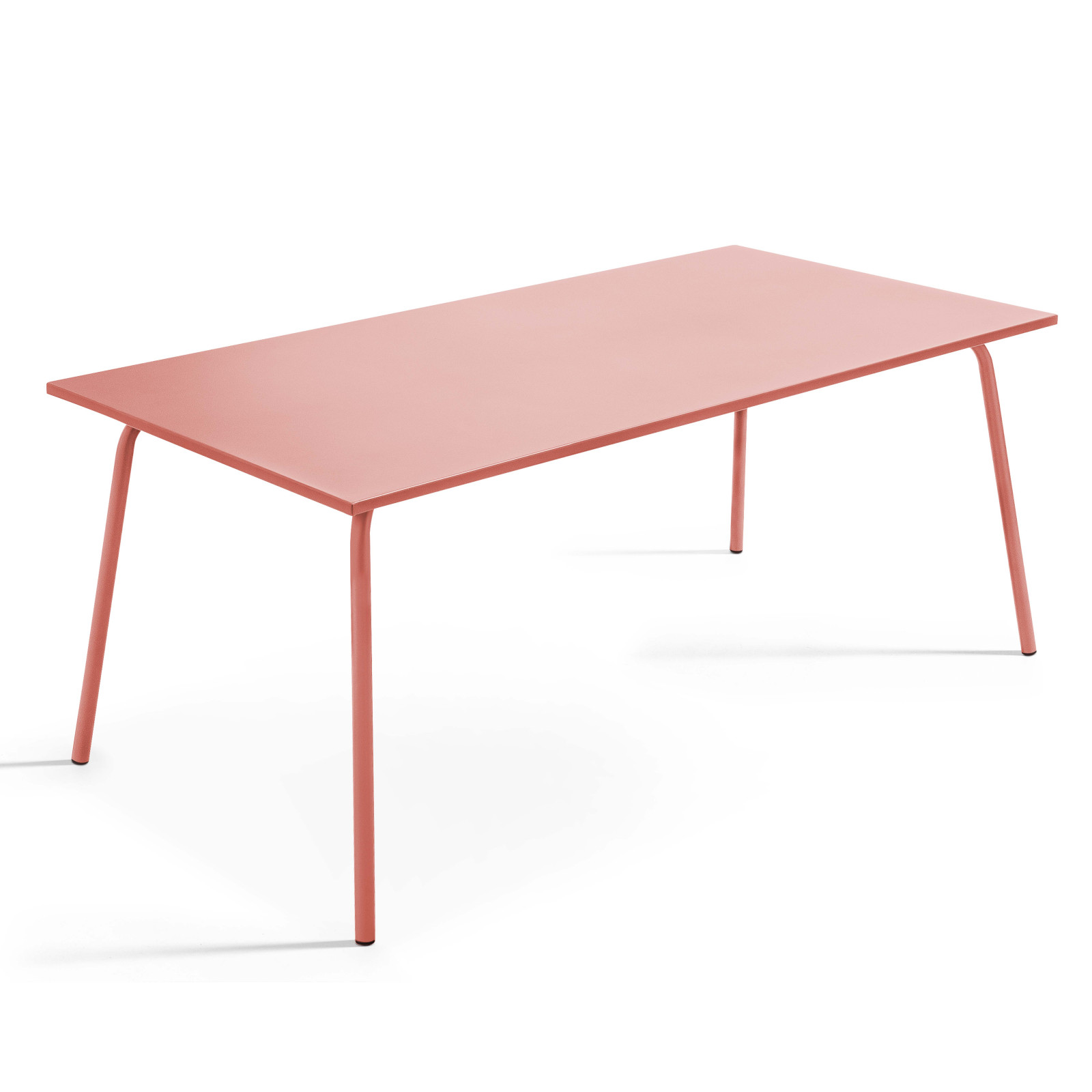 Table de jardin rectangulaire 180 x 90 cm et 6 chaises avec accoudoirs en métal