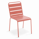 Table de jardin ronde Ø120 x 72 cm et 6 chaises en métal