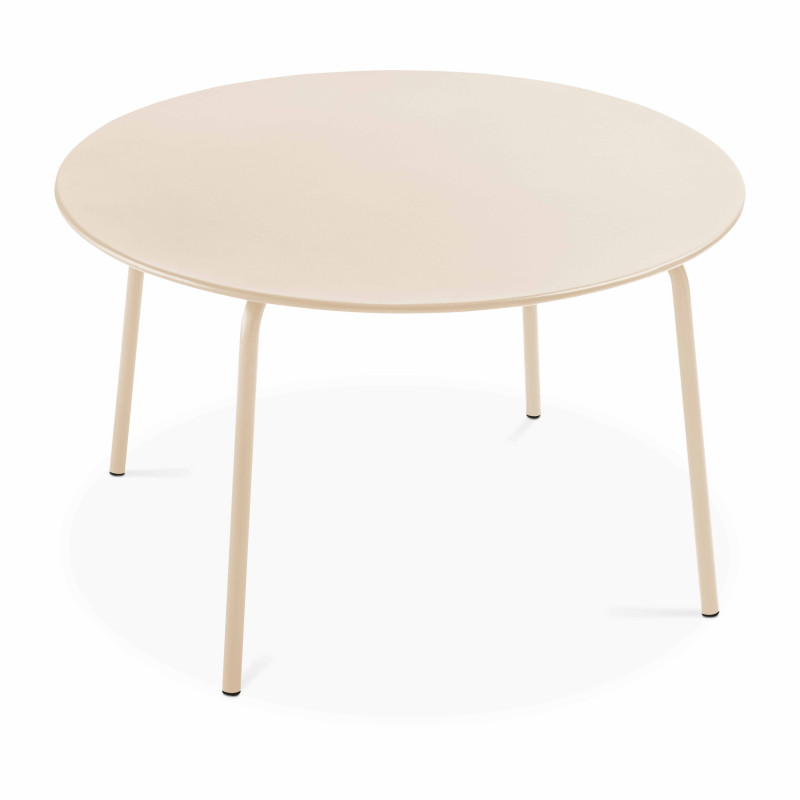 Table de jardin ronde Ø120 x 72 cm et 6 chaises avec accoudoirs en métal