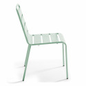 Table de jardin carrée 120 x 120 cm en métal et 8 chaises en métal