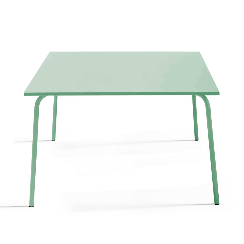 Table de jardin carrée 120 x 120 cm et 8 chaises avec accoudoirs en métal (2/7)