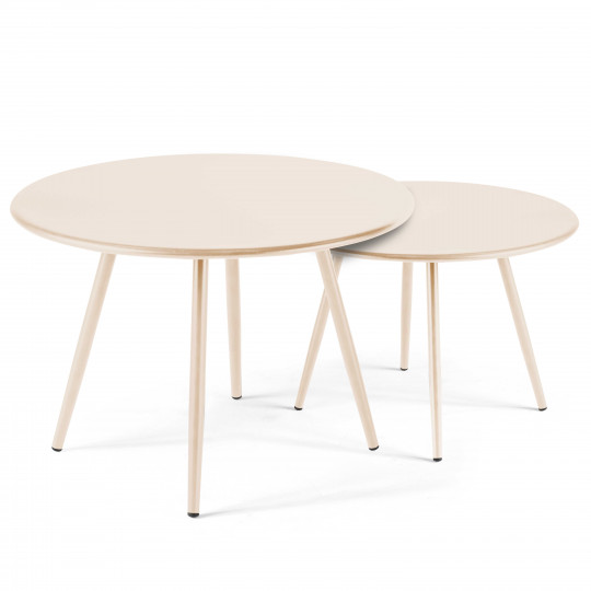 Tables gigognes en métal rondes Ø50 / Ø40 cm