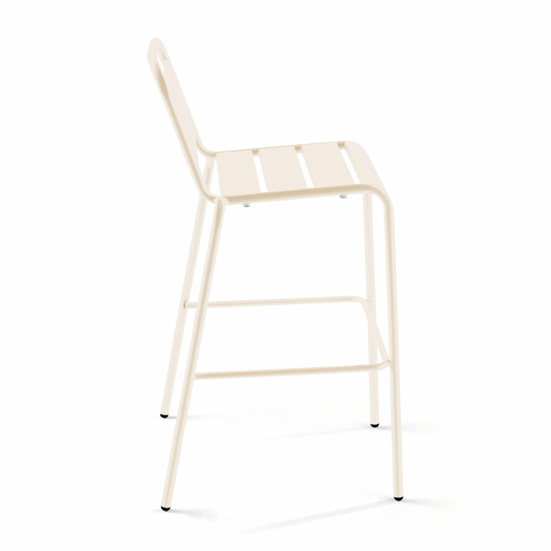 Table haute de jardin 120 x 60 cm et 6 chaises hautes en métal (3/5)