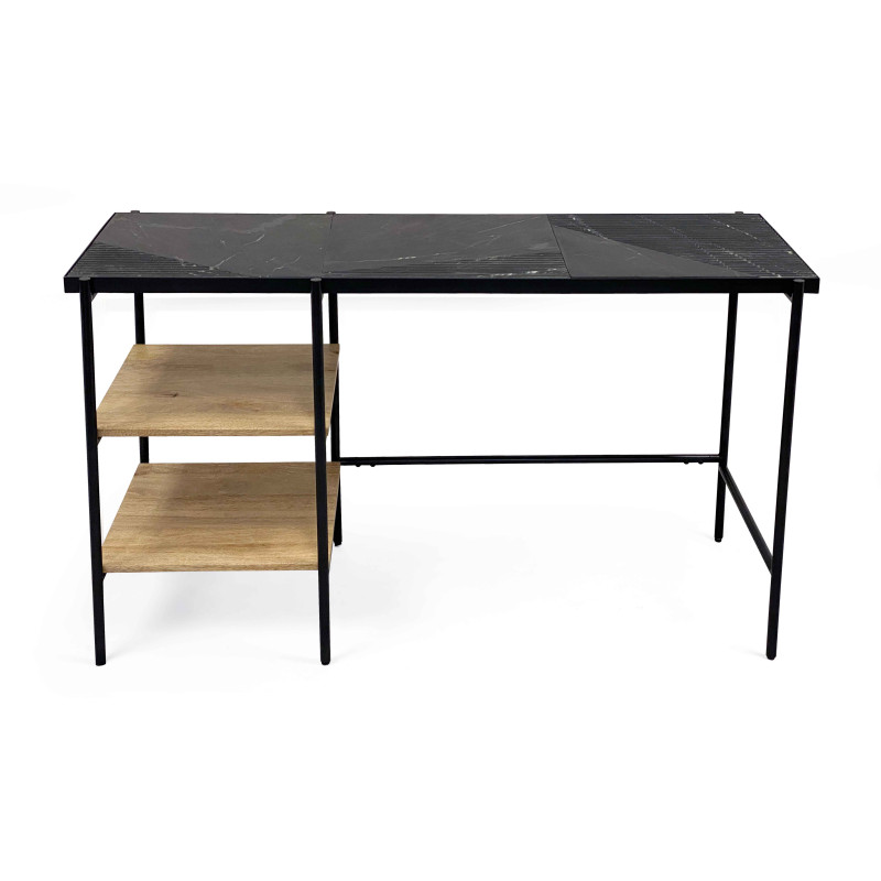 Bureau avec étagères en marbre et manguier