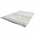 Tapis rectangulaire blanc à poils longs en polypropylène