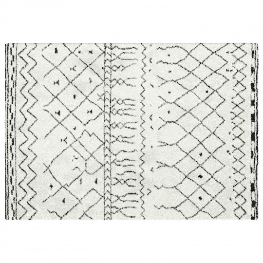 Tapis motif berbère à poils longs rectangulaire | Oviala
