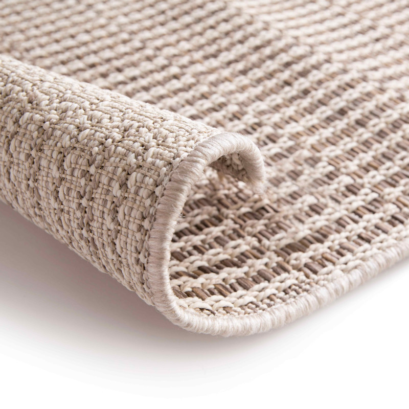 Tapis d'extérieur rectangulaire beige 100 % polypropylène