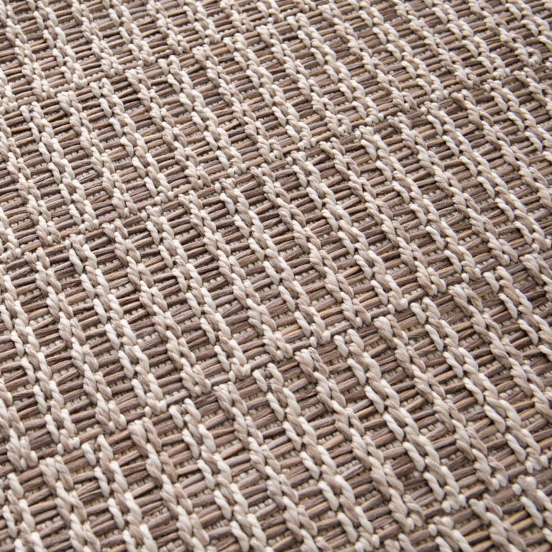 Tapis d'extérieur rectangulaire beige 100 % polypropylène