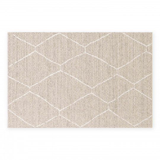 Tapis extérieur beige style bohème rectangulaire | Oviala
