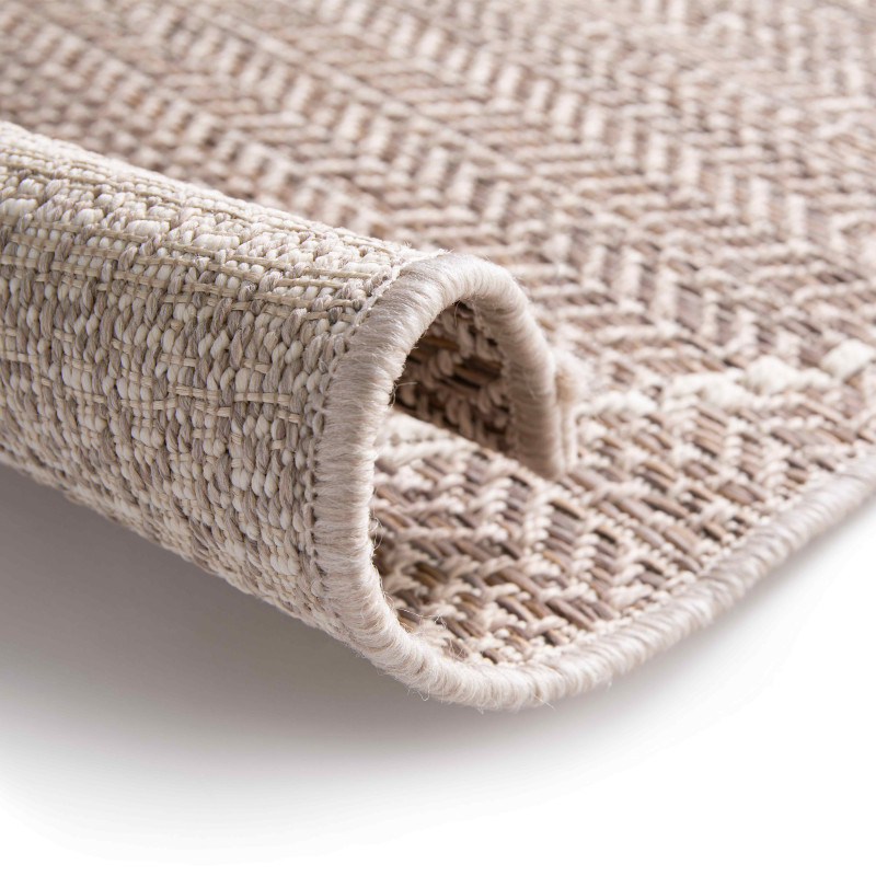 Tapis d'extérieur rectangulaire beige en polypropylène (3/6)