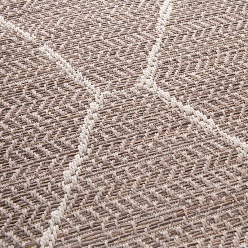 Tapis d'extérieur rectangulaire beige en polypropylène