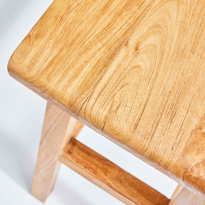 Tabouret de bar en teck recyclé