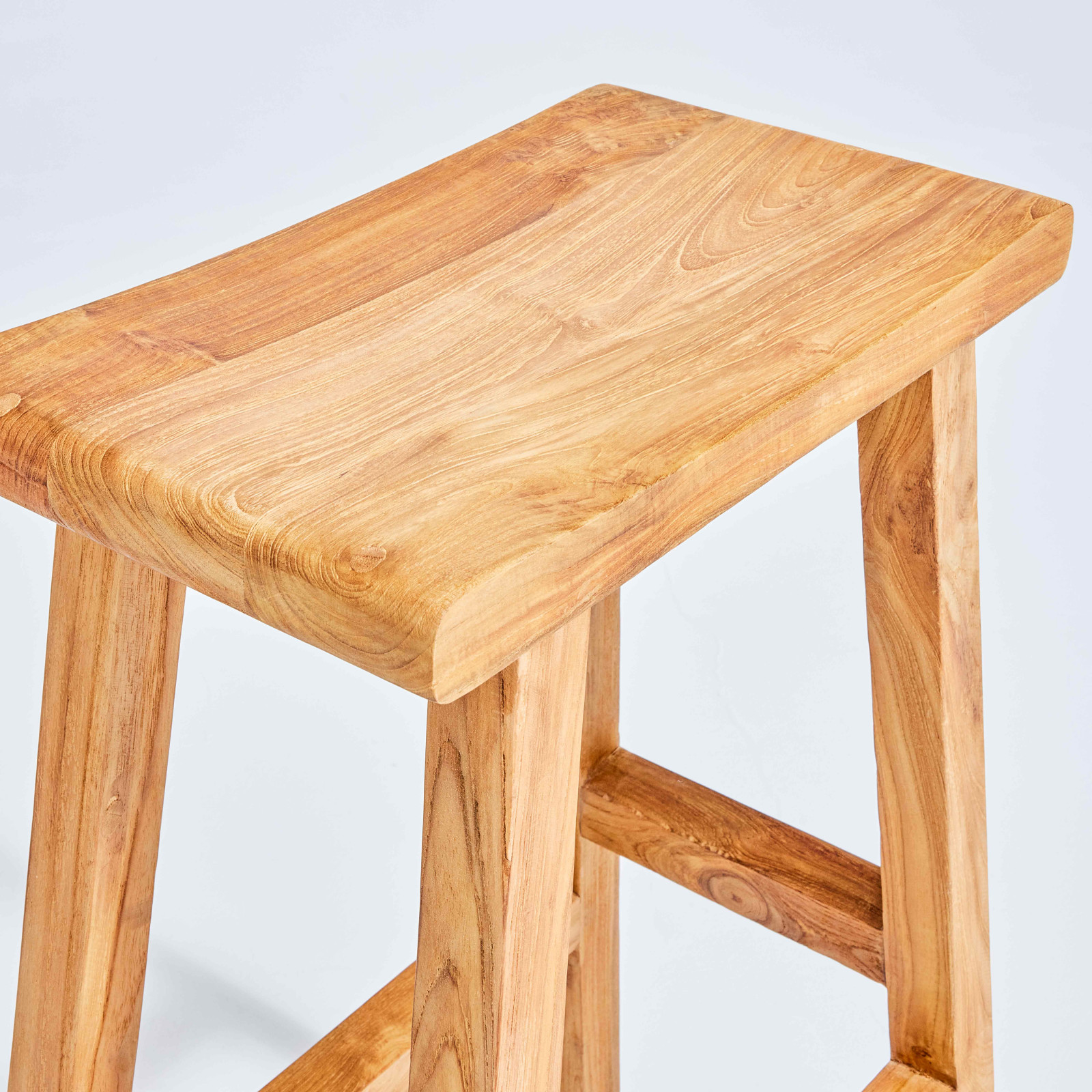 Tabouret de bar en teck recyclé