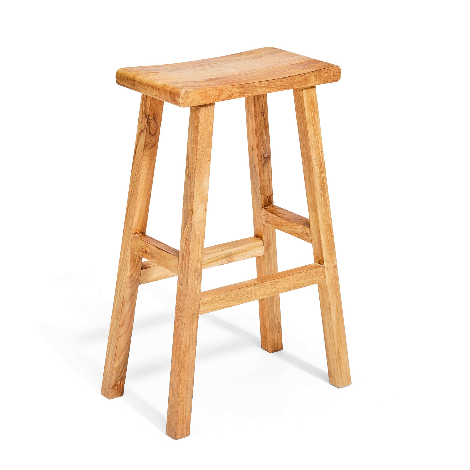 Tabouret de bar en teck recyclé