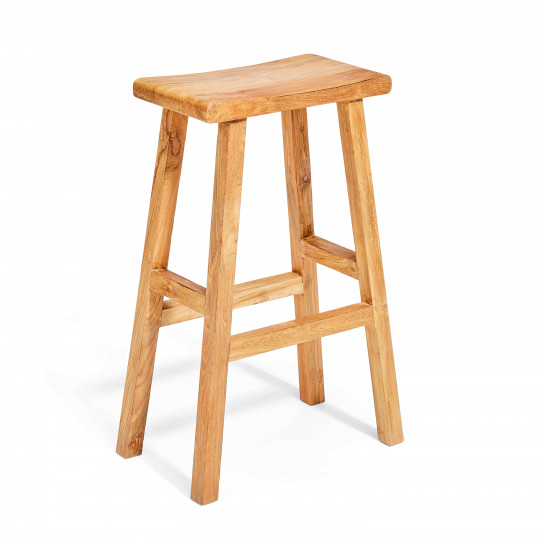 Tabouret de bar en teck recyclé