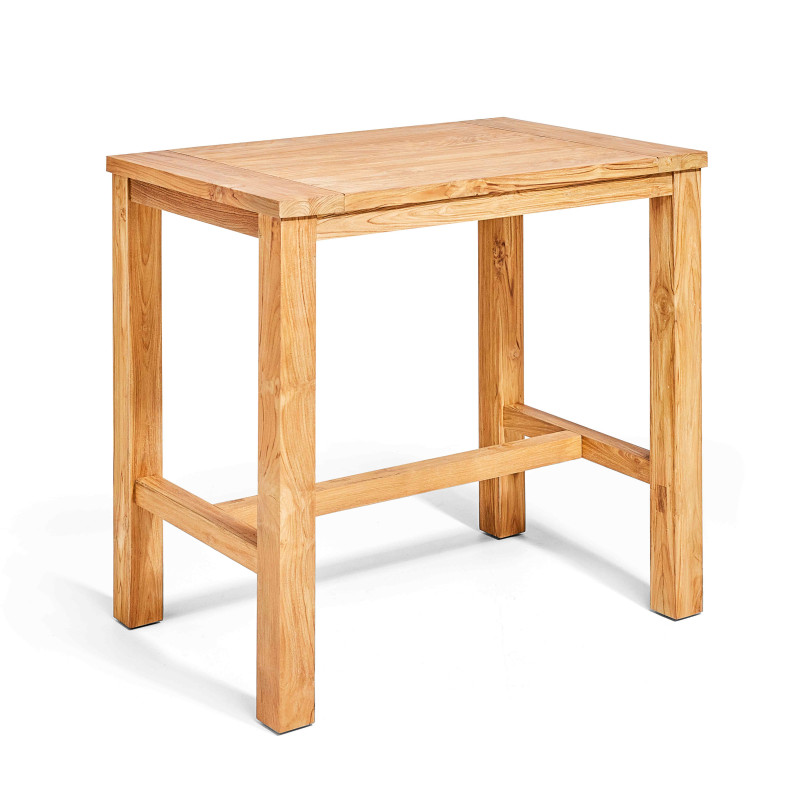 Table haute en teck recyclé 120 cm