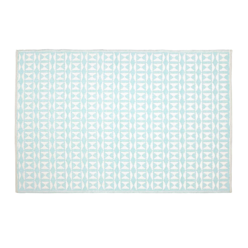 Tapis d'extérieur rectangulaire à motifs double-face en polypropylène