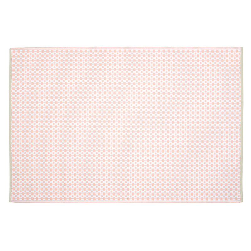 Tapis d'extérieur rectangulaire à motifs double-face en polypropylène