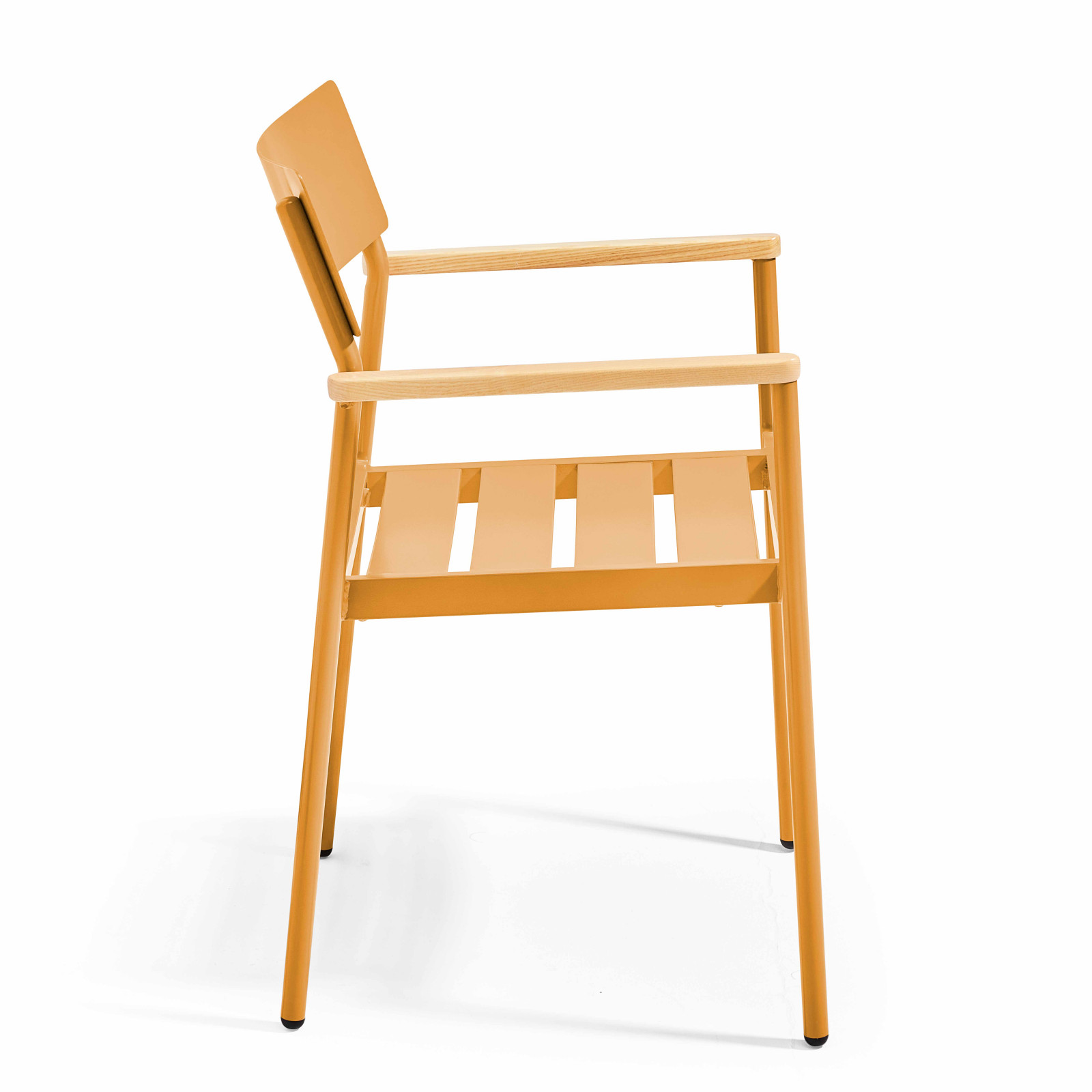 Chaise de jardin en aluminium et bois avec accoudoirs