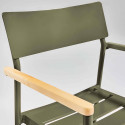 Chaise de jardin en aluminium et bois avec accoudoirs