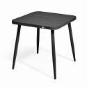 Table de jardin carrée (75 x 75 x 76 cm) en aluminium