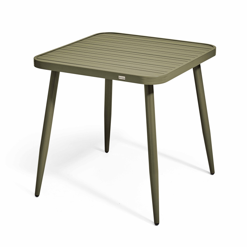 Table de jardin carrée (75 x 75 x 76 cm) en aluminium