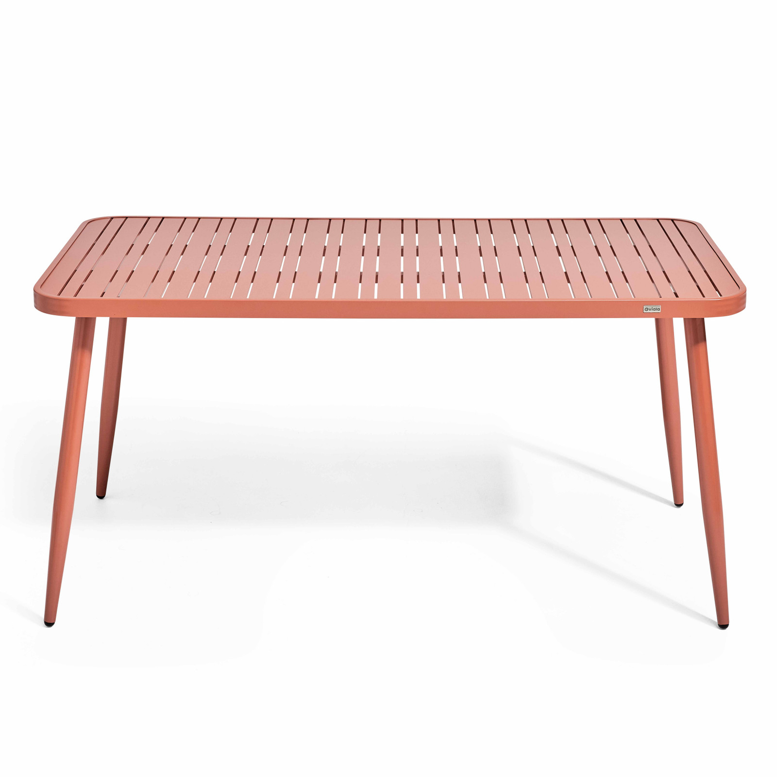 Table de jardin rectangulaire 150 x 75 cm avec 4 chaises avec accoudoirs en aluminium et bois