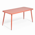 Table de jardin rectangulaire 150 x 75 cm avec 4 chaises avec accoudoirs en aluminium et bois