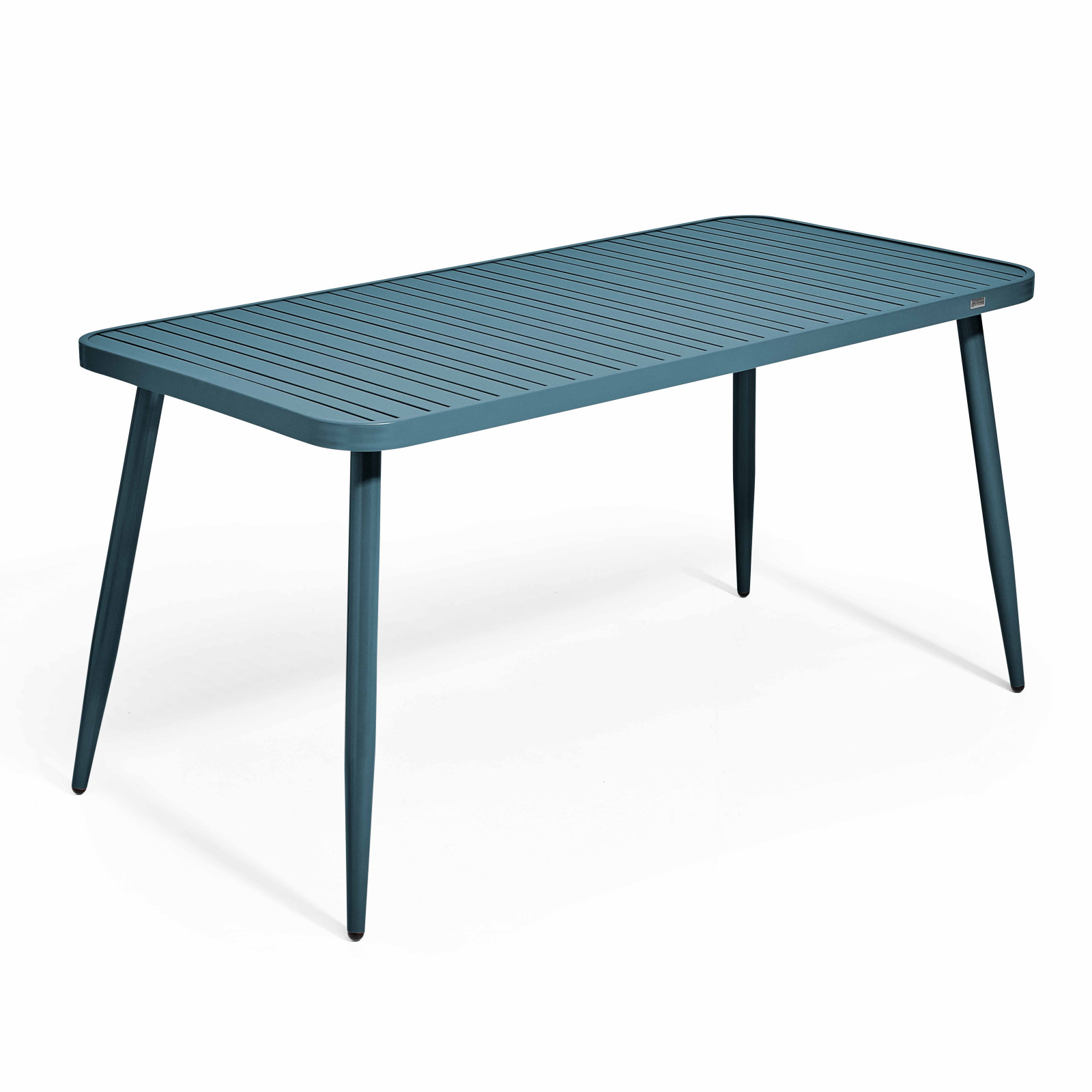 Table de jardin rectangulaire 150 x 75 cm avec 4 chaises avec accoudoirs en aluminium et bois