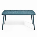 Table de jardin rectangulaire 150 x 75 cm avec 4 chaises avec accoudoirs en aluminium et bois